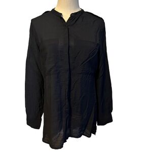 Harve Bernard button up tunic style gothcore dark academia long sleeved blouse